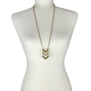 J. Crew Gold Chevron Charm Layering Necklace